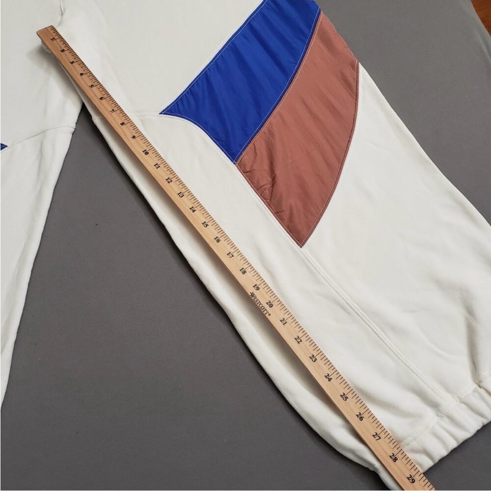 FP Movement by Free People Cream Track Pants with Blue and Brown Panels - Picture 5 of 6